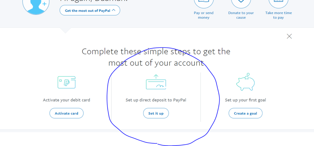 Setting up direct deposit