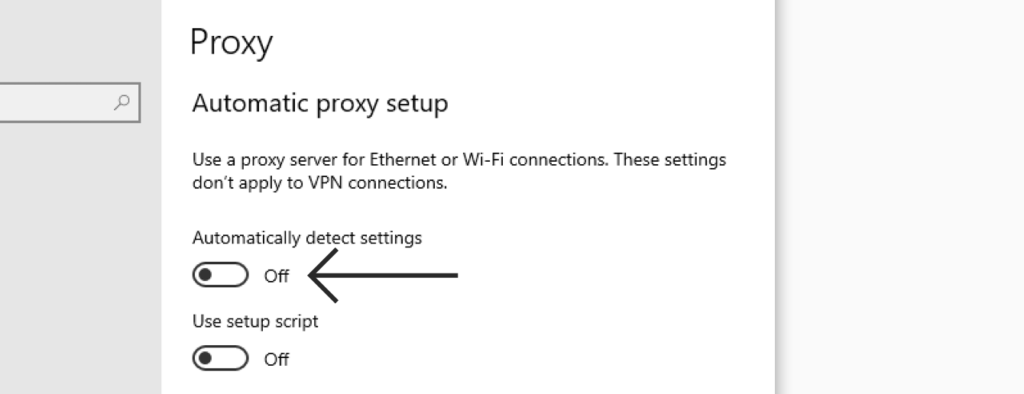 Turn Off VPN or Proxy Services